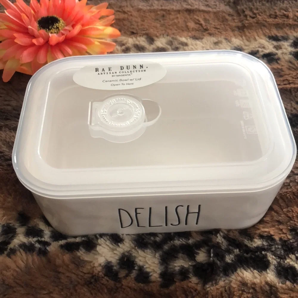 Rae Dunn DELISH ceramic food storage container